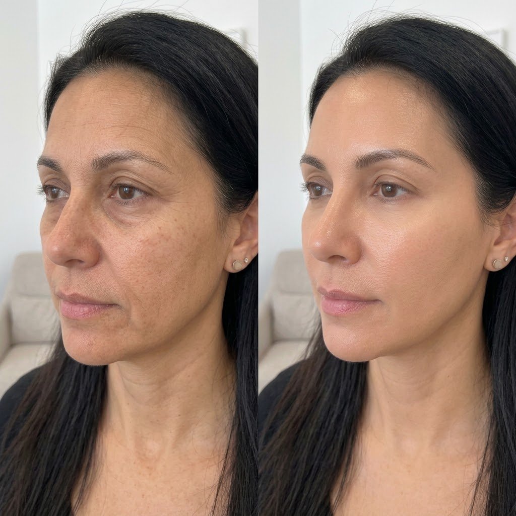 Before and after anti-aging treatment