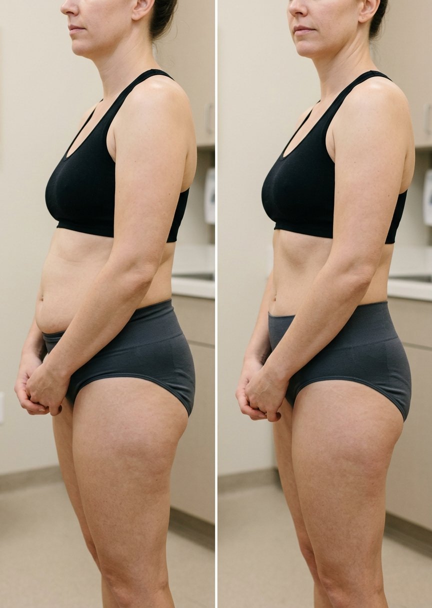 Before and after body contouring